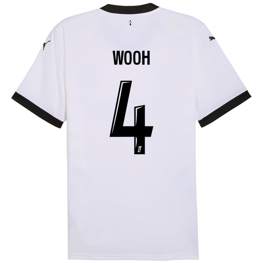 Bambino Maglia Christopher Wooh #4 Bianco Nero Kit Gara Away 2024/25 Maglietta