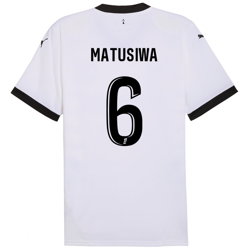 Bambino Maglia Azor Matusiwa #6 Bianco Nero Kit Gara Away 2024/25 Maglietta