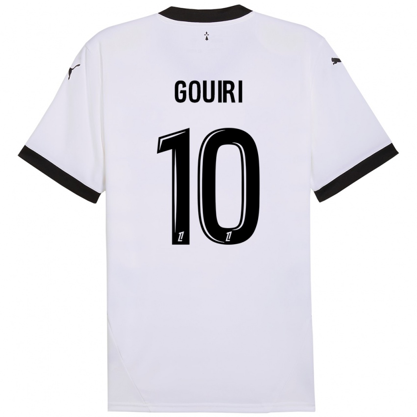 Bambino Maglia Amine Gouiri #10 Bianco Nero Kit Gara Away 2024/25 Maglietta