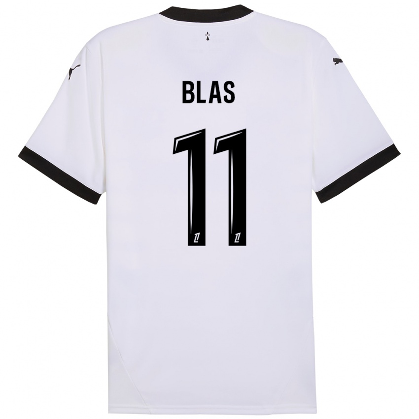 Bambino Maglia Ludovic Blas #11 Bianco Nero Kit Gara Away 2024/25 Maglietta