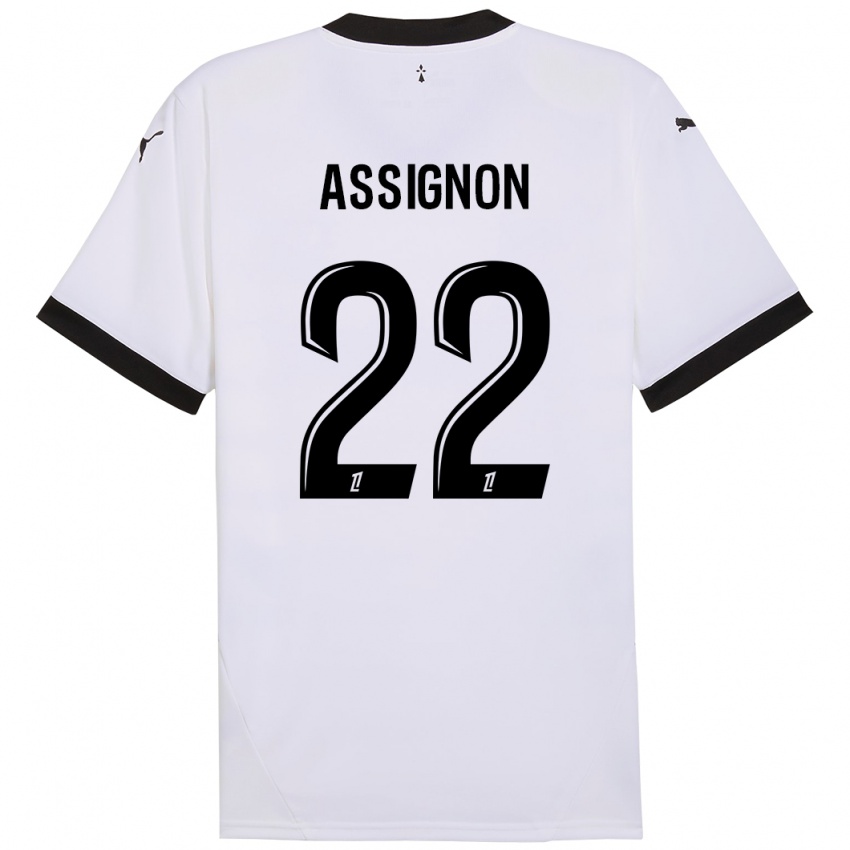 Bambino Maglia Lorenz Assignon #22 Bianco Nero Kit Gara Away 2024/25 Maglietta