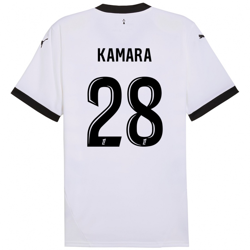 Bambino Maglia Glen Kamara #28 Bianco Nero Kit Gara Away 2024/25 Maglietta