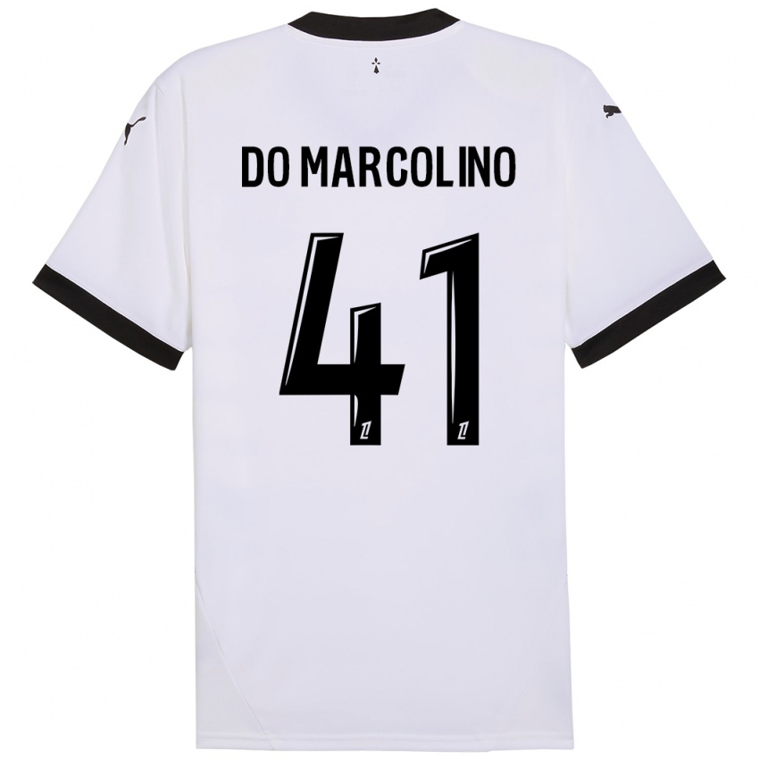 Bambino Maglia Alan Do Marcolino #41 Bianco Nero Kit Gara Away 2024/25 Maglietta