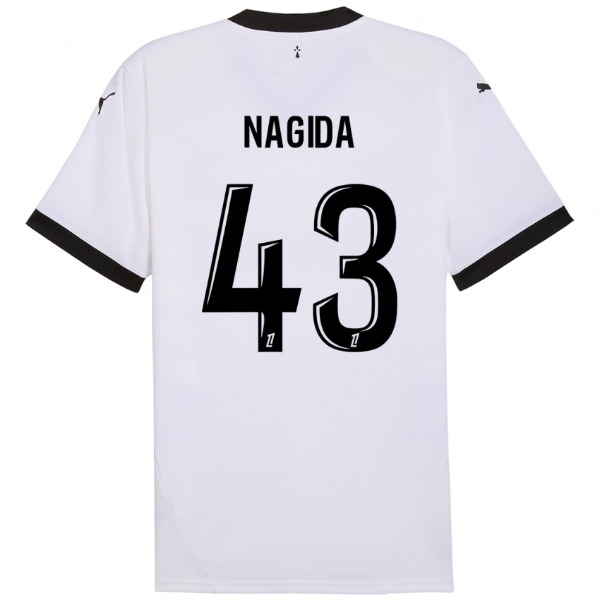 Bambino Maglia Mahamadou Nagida #43 Bianco Nero Kit Gara Away 2024/25 Maglietta