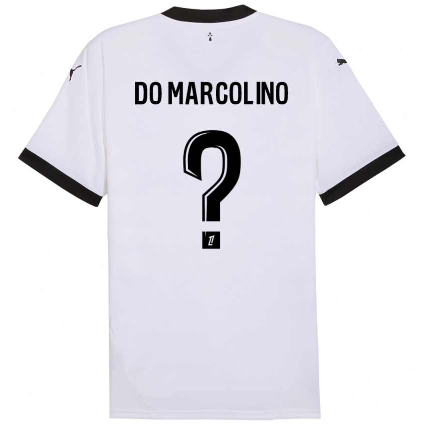 Bambino Maglia Arsène Do Marcolino #0 Bianco Nero Kit Gara Away 2024/25 Maglietta