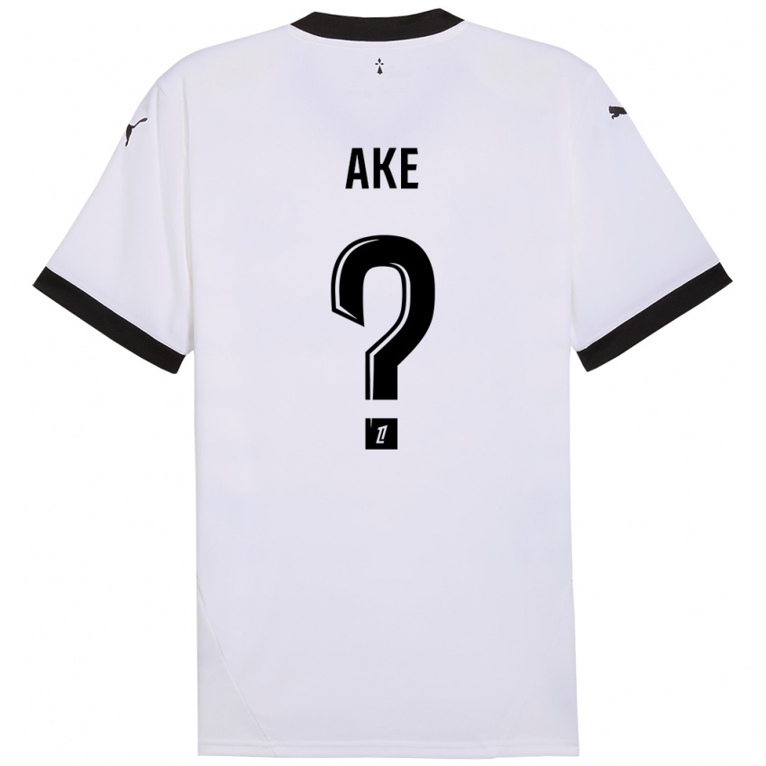 Bambino Maglia Junior Ake #0 Bianco Nero Kit Gara Away 2024/25 Maglietta