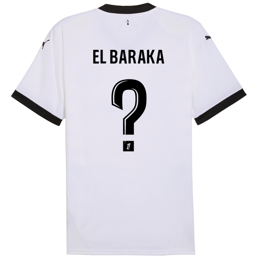 Bambino Maglia Jibril El Baraka #0 Bianco Nero Kit Gara Away 2024/25 Maglietta