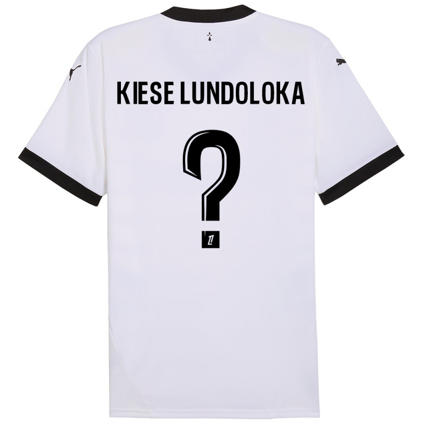 Bambino Maglia Jeanslor Kiese Lundoloka #0 Bianco Nero Kit Gara Away 2024/25 Maglietta