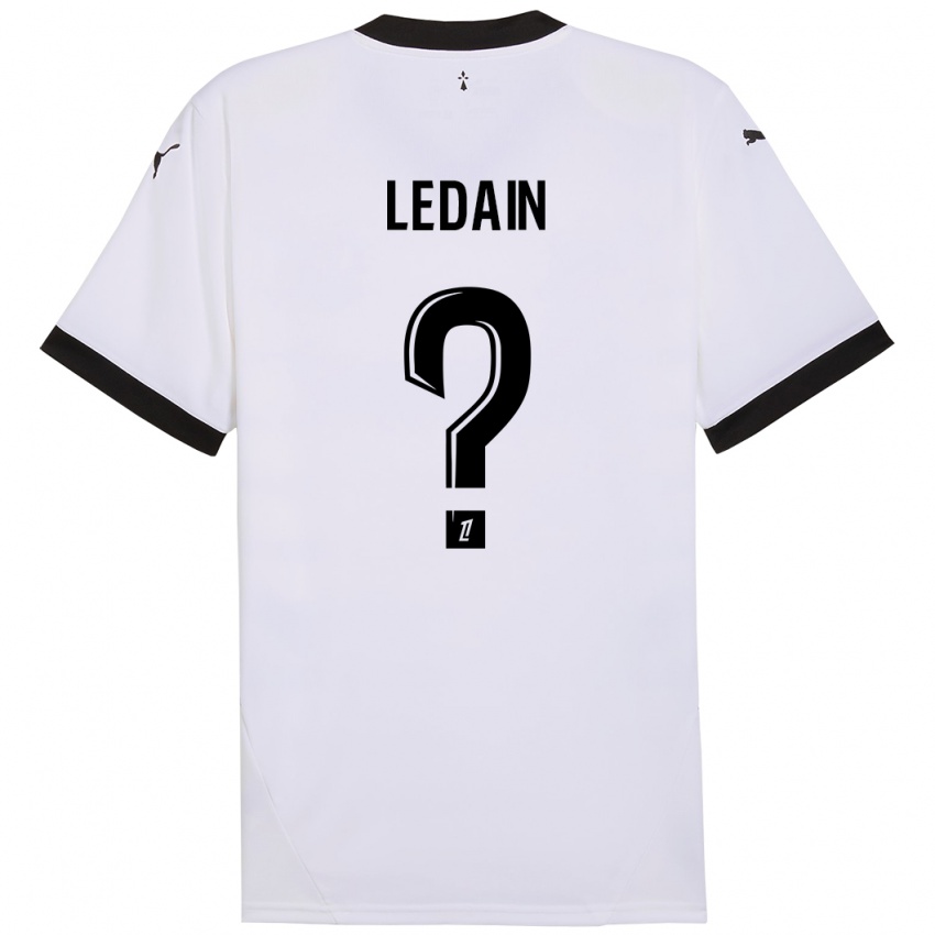 Bambino Maglia Samuel Ledain #0 Bianco Nero Kit Gara Away 2024/25 Maglietta