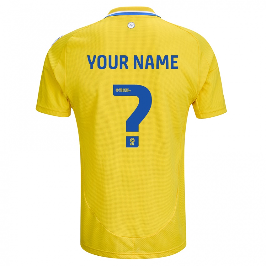 Bambino Maglia Il Tuo Nome #0 Giallo Blu Kit Gara Away 2024/25 Maglietta