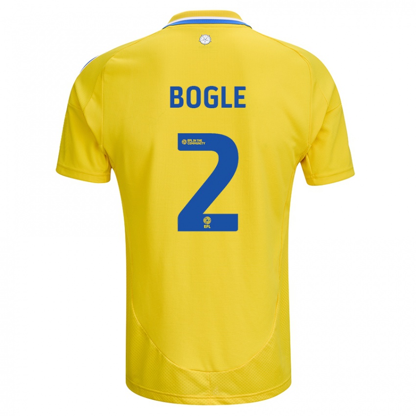 Bambino Maglia Jayden Bogle #2 Giallo Blu Kit Gara Away 2024/25 Maglietta