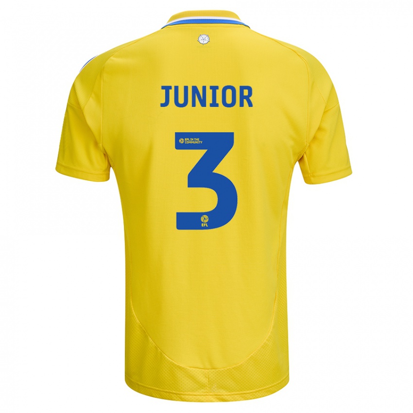 Bambino Maglia Junior Firpo #3 Giallo Blu Kit Gara Away 2024/25 Maglietta