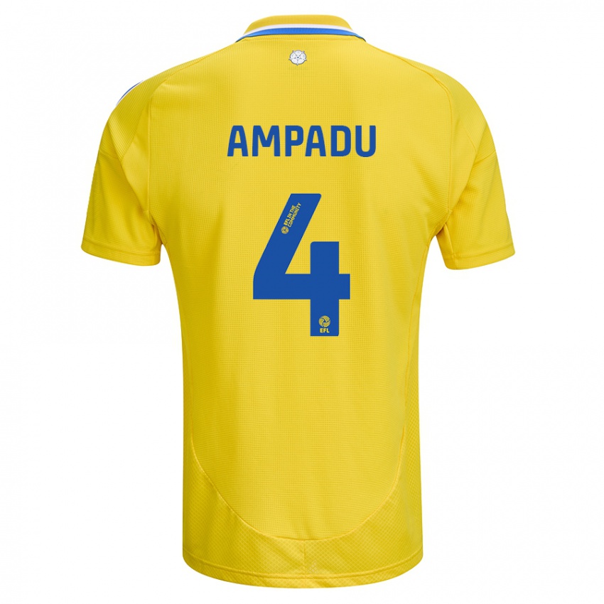 Bambino Maglia Ethan Ampadu #4 Giallo Blu Kit Gara Away 2024/25 Maglietta