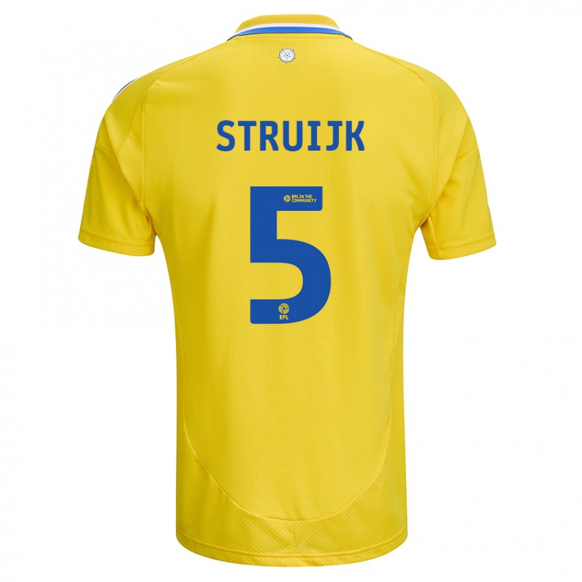 Bambino Maglia Pascal Struijk #5 Giallo Blu Kit Gara Away 2024/25 Maglietta