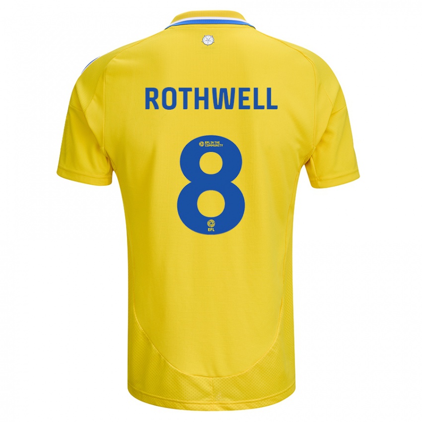 Bambino Maglia Joe Rothwell #8 Giallo Blu Kit Gara Away 2024/25 Maglietta