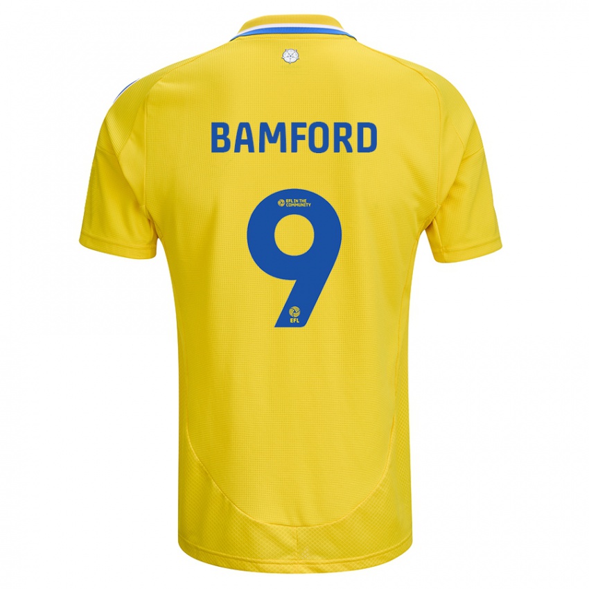 Bambino Maglia Patrick Bamford #9 Giallo Blu Kit Gara Away 2024/25 Maglietta