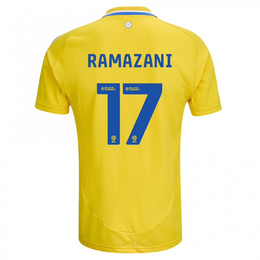 Bambino Maglia Largie Ramazani #17 Giallo Blu Kit Gara Away 2024/25 Maglietta