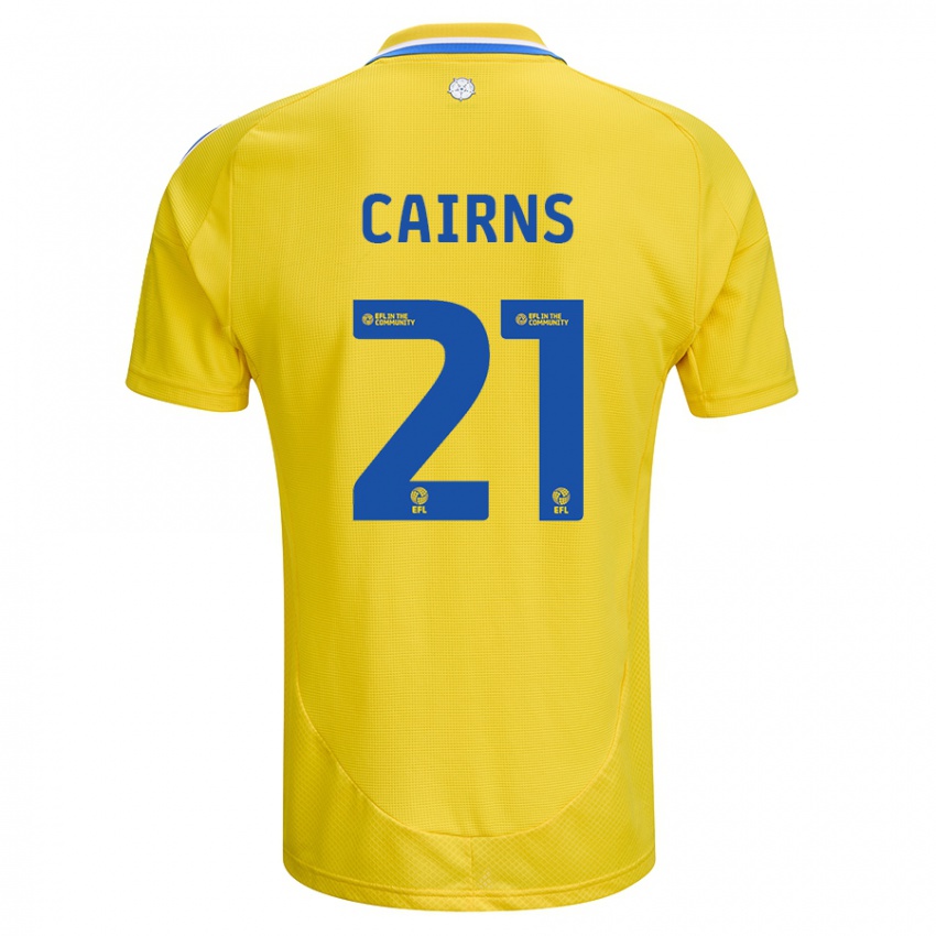 Bambino Maglia Alex Cairns #21 Giallo Blu Kit Gara Away 2024/25 Maglietta