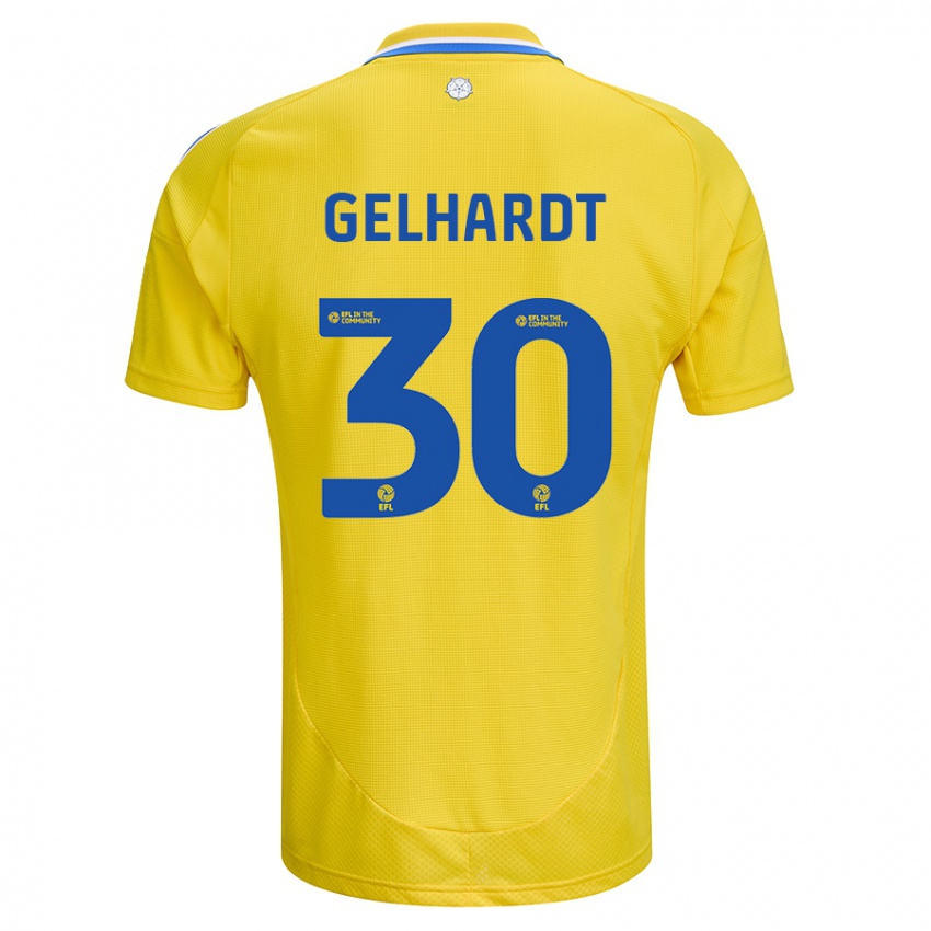 Bambino Maglia Joe Gelhardt #30 Giallo Blu Kit Gara Away 2024/25 Maglietta