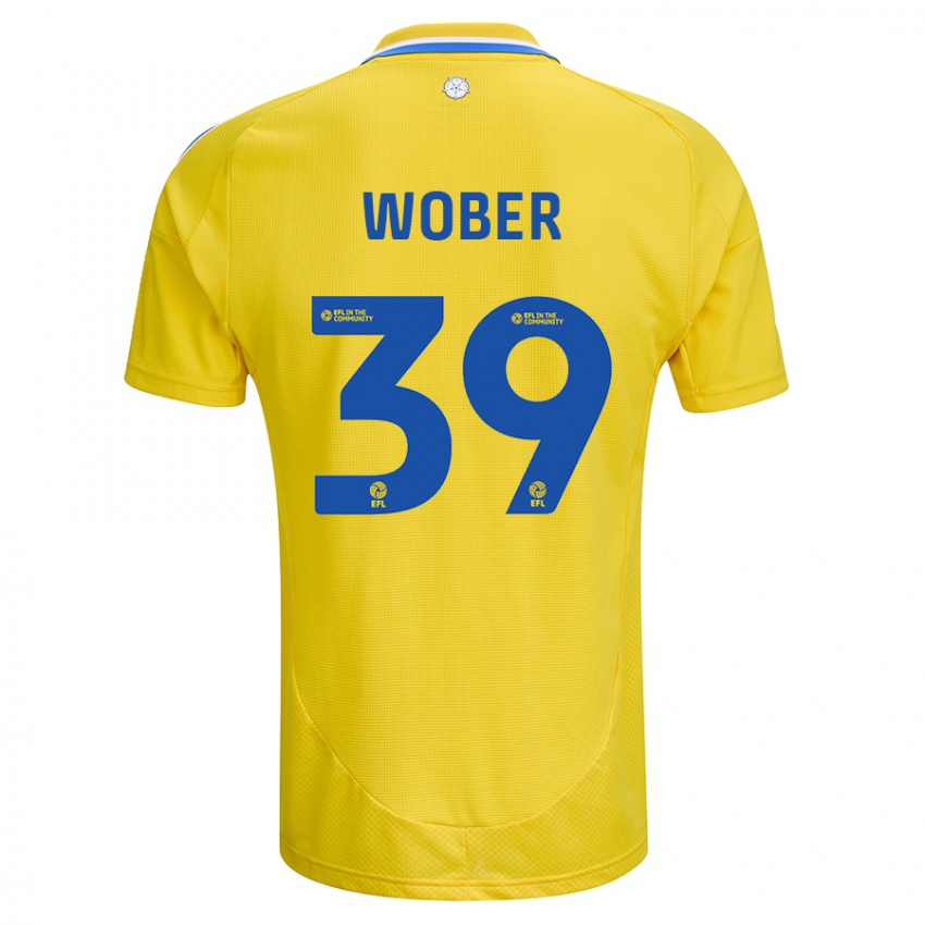 Bambino Maglia Maximilian Wöber #39 Giallo Blu Kit Gara Away 2024/25 Maglietta