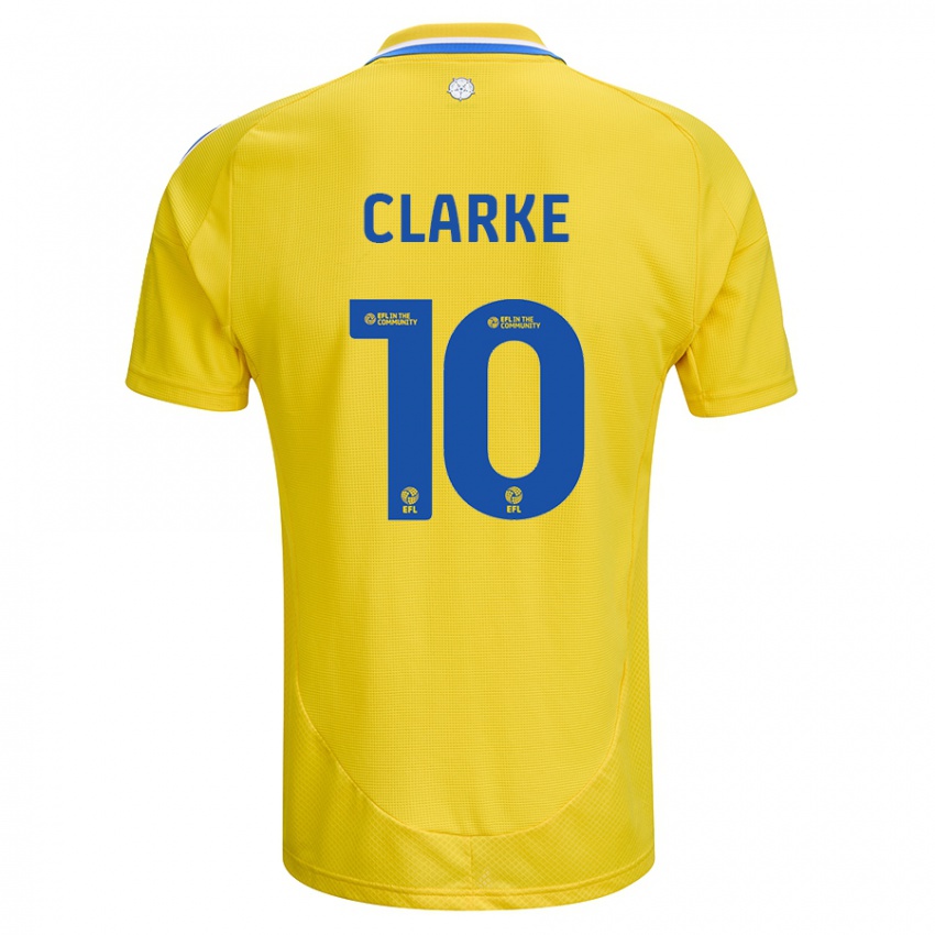 Bambino Maglia Sarah Clarke #10 Giallo Blu Kit Gara Away 2024/25 Maglietta