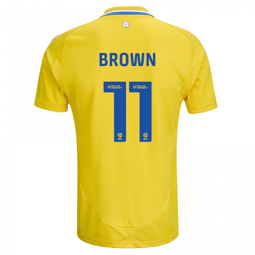 Bambino Maglia Abbie Brown #11 Giallo Blu Kit Gara Away 2024/25 Maglietta