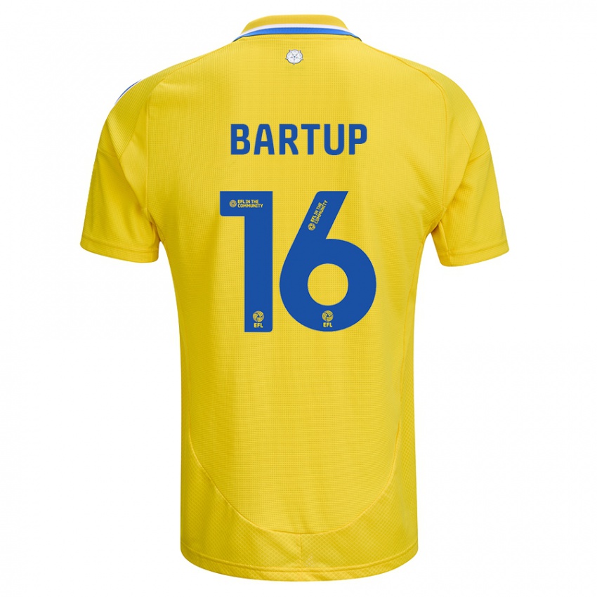 Bambino Maglia Laura Bartup #16 Giallo Blu Kit Gara Away 2024/25 Maglietta