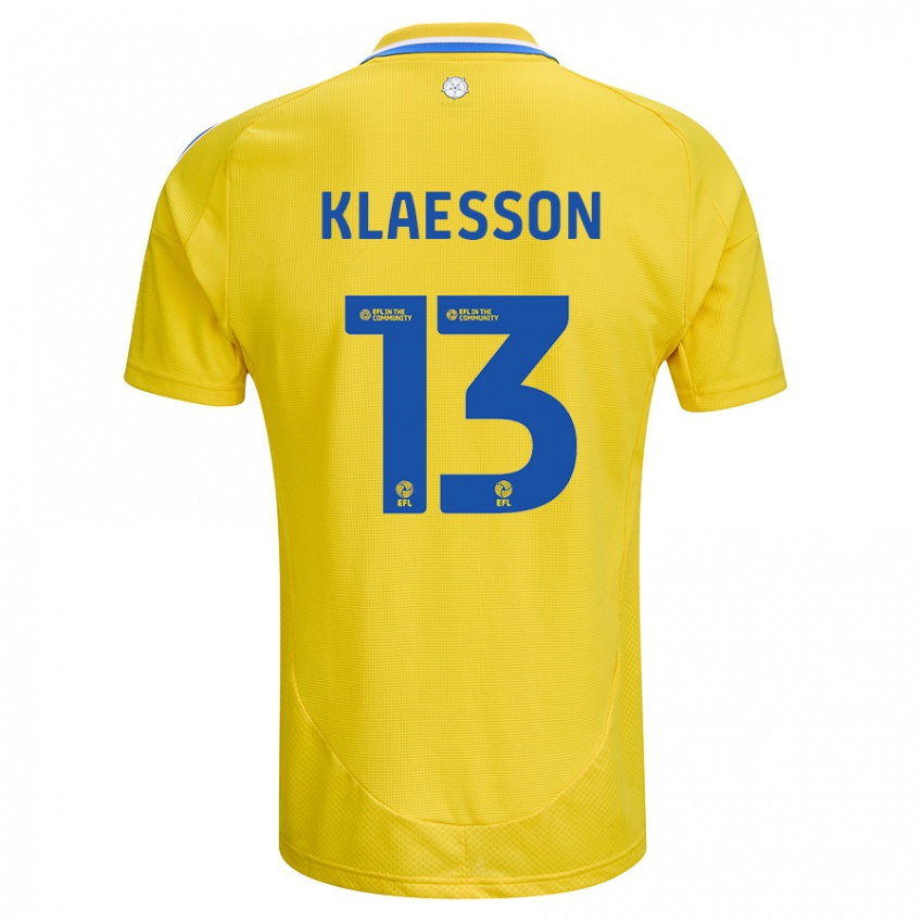 Bambino Maglia Kristoffer Klaesson #13 Giallo Blu Kit Gara Away 2024/25 Maglietta