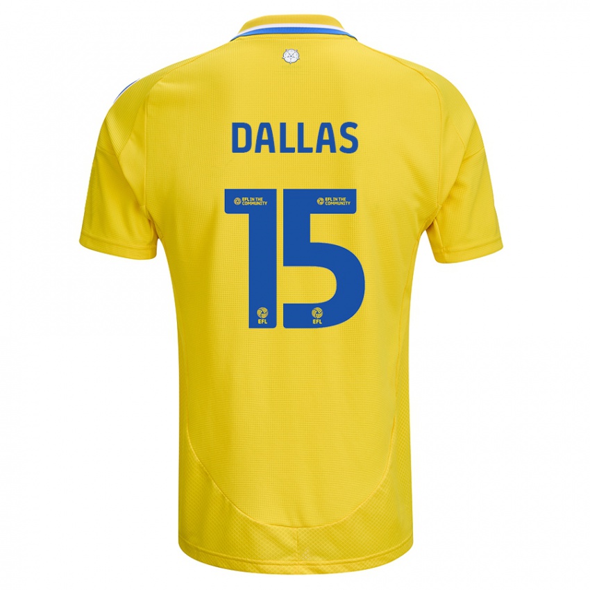 Bambino Maglia Stuart Dallas #15 Giallo Blu Kit Gara Away 2024/25 Maglietta