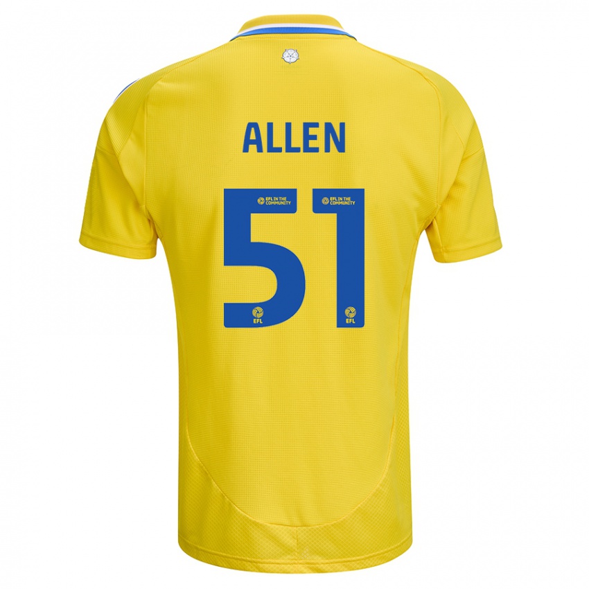 Bambino Maglia Charlie Allen #51 Giallo Blu Kit Gara Away 2024/25 Maglietta