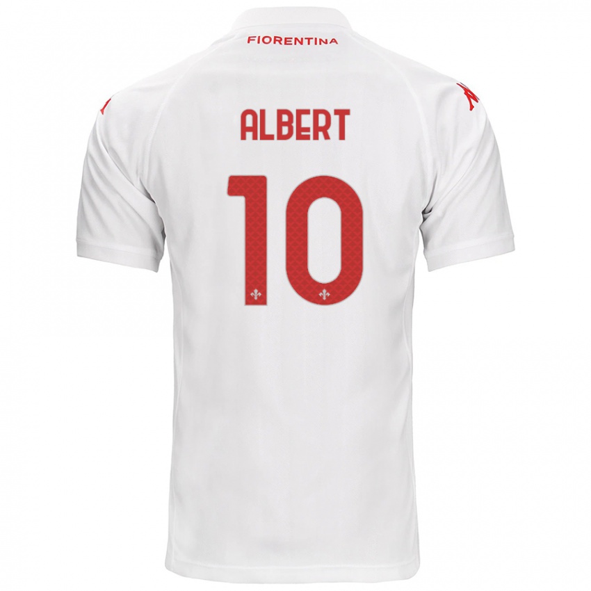 Bambino Maglia Albert Gudmundsson #10 Bianco Kit Gara Away 2024/25 Maglietta