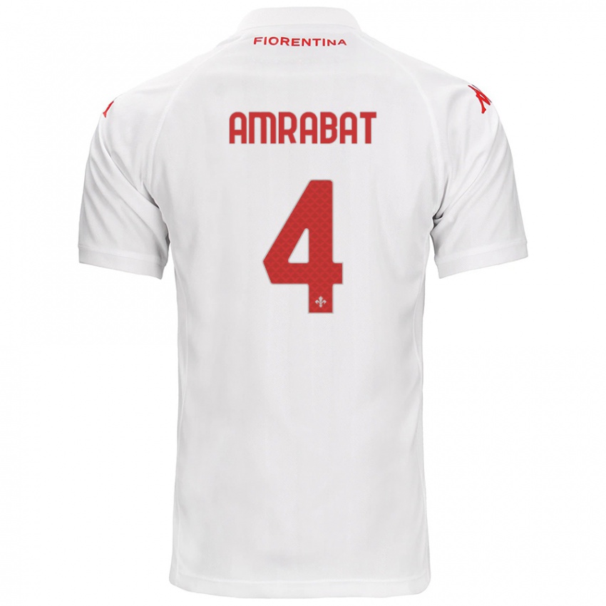 Bambino Maglia Sofyan Amrabat #4 Bianco Kit Gara Away 2024/25 Maglietta