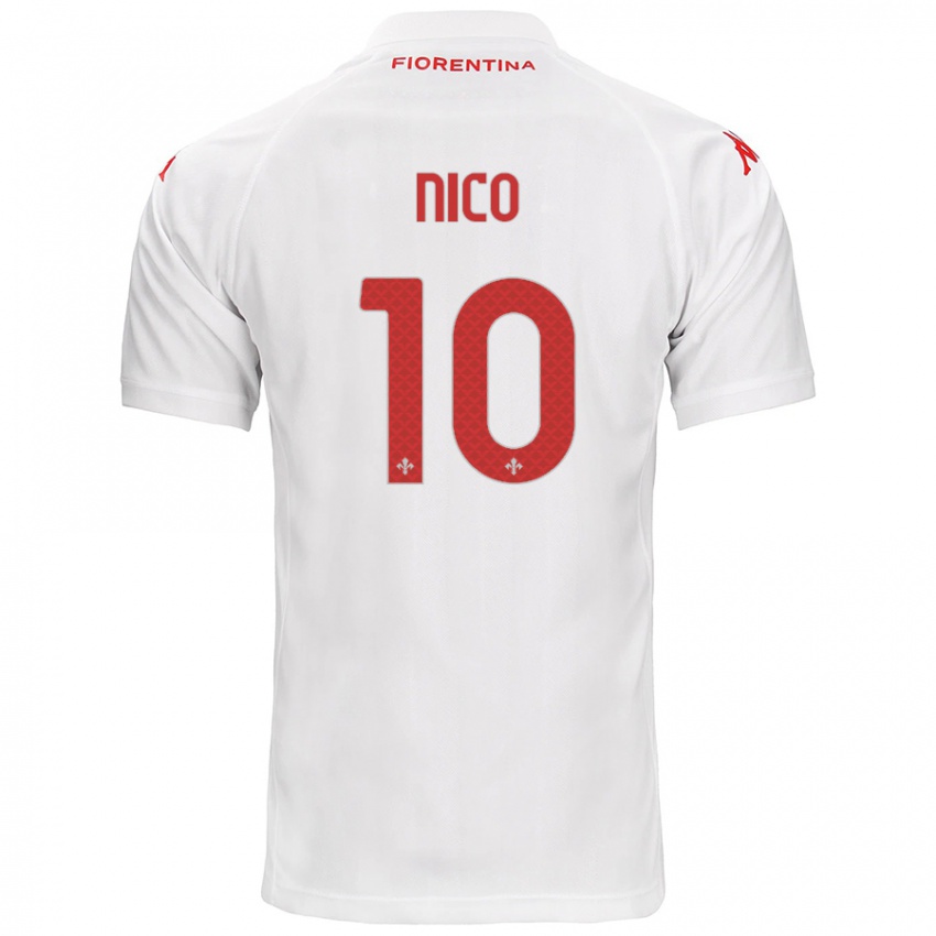 Bambino Maglia Nicolás González #10 Bianco Kit Gara Away 2024/25 Maglietta