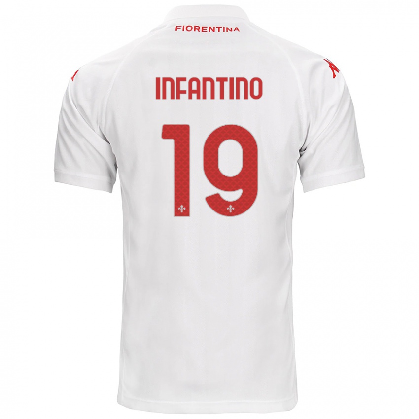 Bambino Maglia Gino Infantino #19 Bianco Kit Gara Away 2024/25 Maglietta