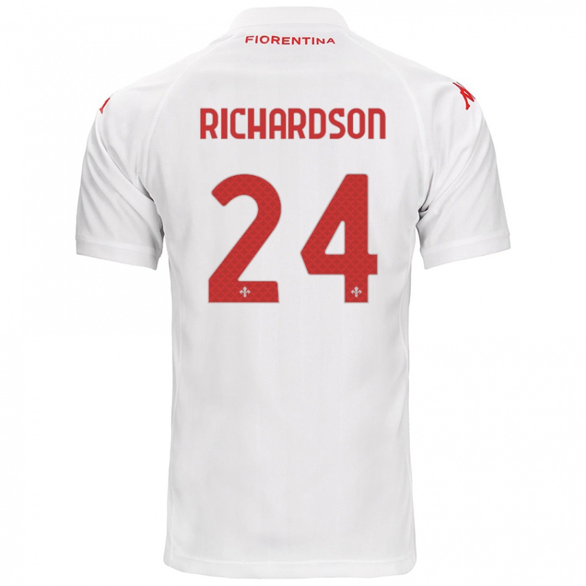 Bambino Maglia Amir Richardson #24 Bianco Kit Gara Away 2024/25 Maglietta