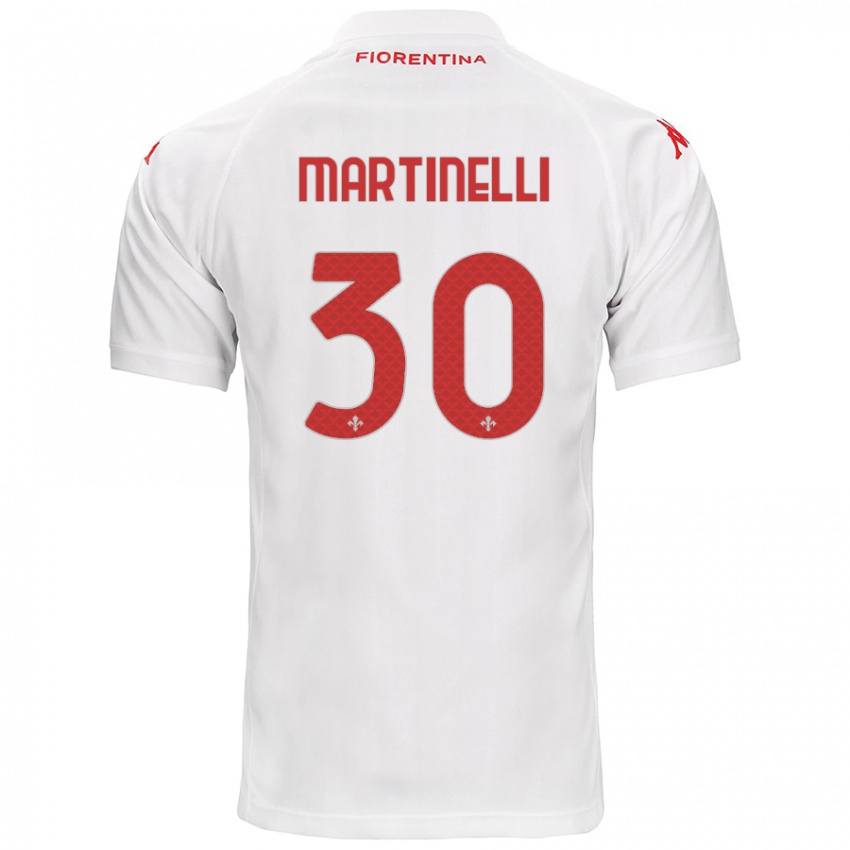 Bambino Maglia Tommaso Martinelli #30 Bianco Kit Gara Away 2024/25 Maglietta