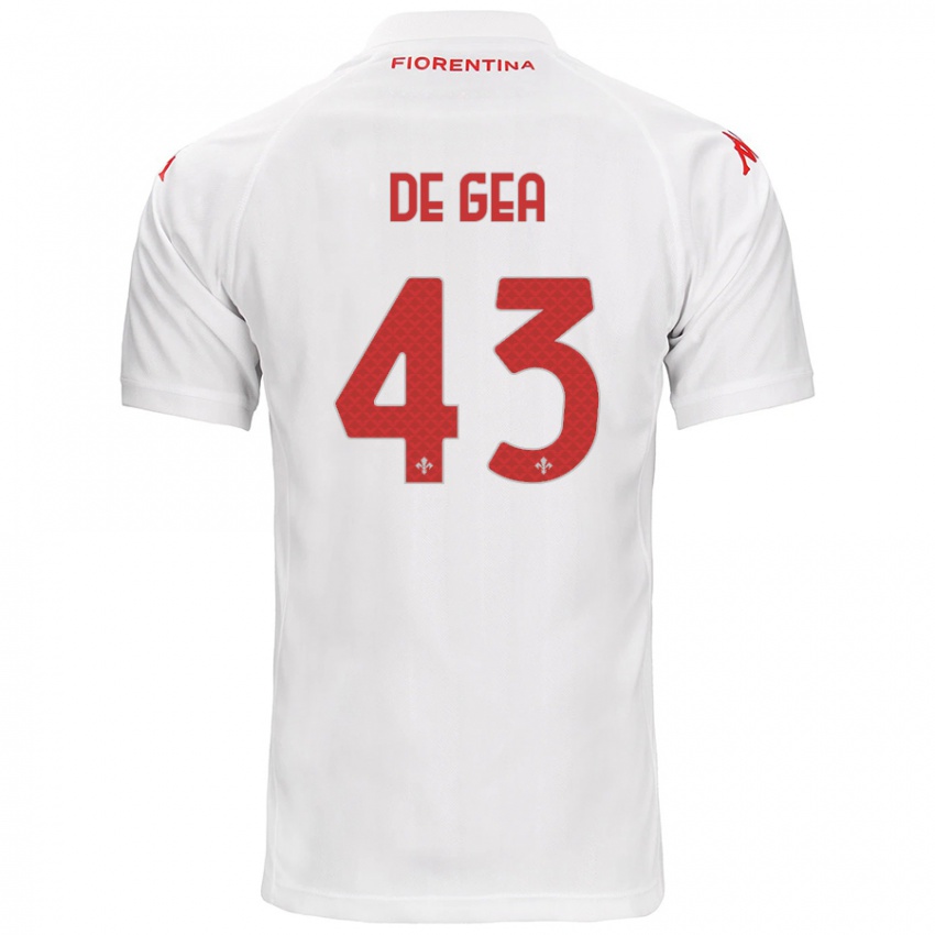 Bambino Maglia David De Gea #43 Bianco Kit Gara Away 2024/25 Maglietta