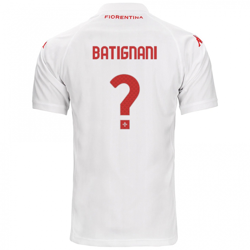 Bambino Maglia Francesco Batignani #0 Bianco Kit Gara Away 2024/25 Maglietta