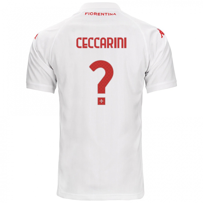 Bambino Maglia Mattia Ceccarini #0 Bianco Kit Gara Away 2024/25 Maglietta