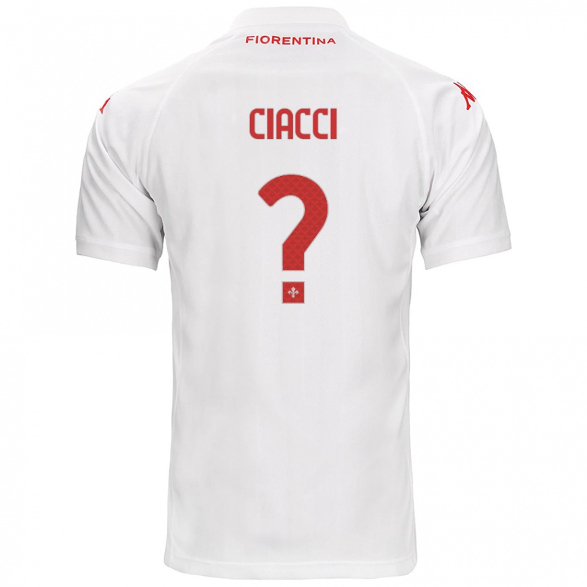 Bambino Maglia Niccolò Ciacci #0 Bianco Kit Gara Away 2024/25 Maglietta