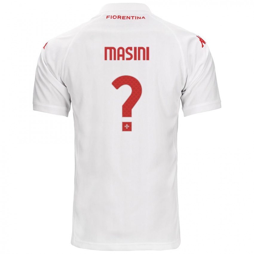 Bambino Maglia Mattia Masini #0 Bianco Kit Gara Away 2024/25 Maglietta