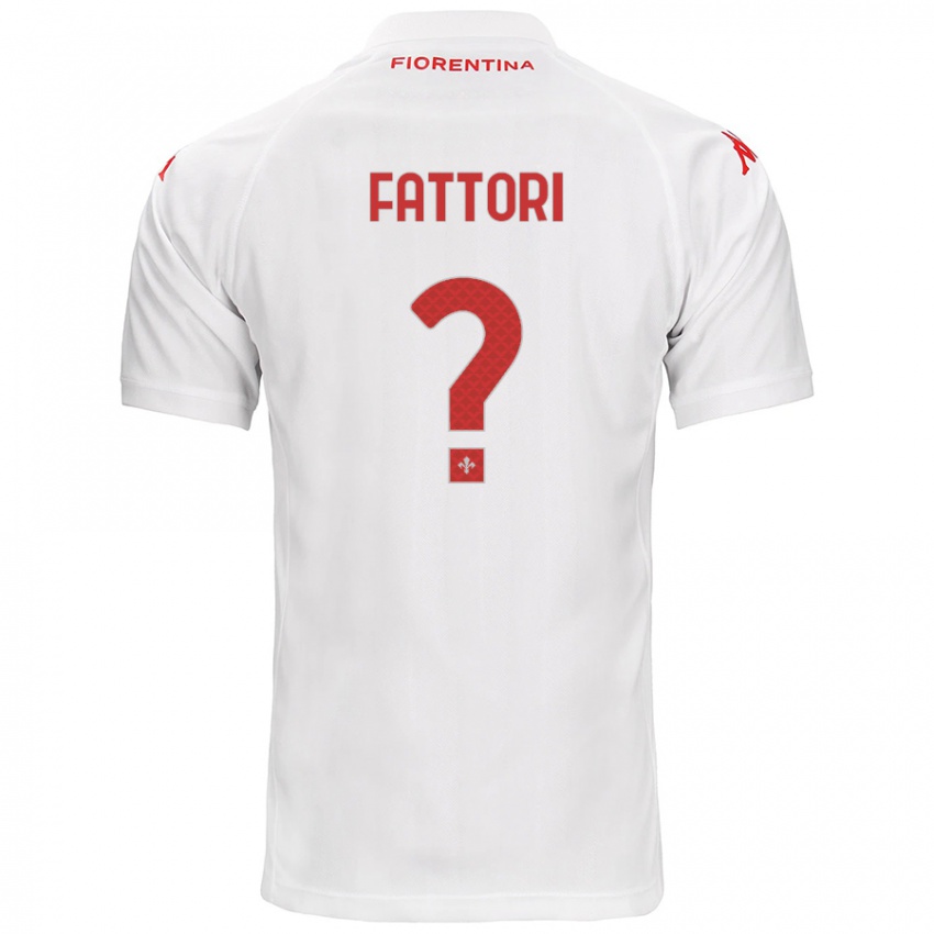 Bambino Maglia Filippo Fattori #0 Bianco Kit Gara Away 2024/25 Maglietta