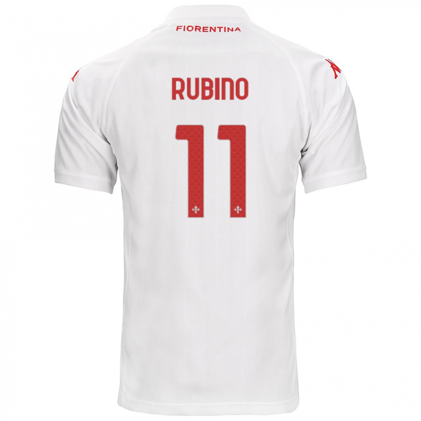 Bambino Maglia Tommaso Rubino #11 Bianco Kit Gara Away 2024/25 Maglietta