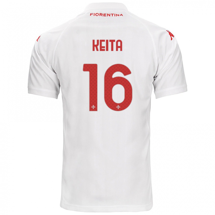 Bambino Maglia Bala Keita #16 Bianco Kit Gara Away 2024/25 Maglietta