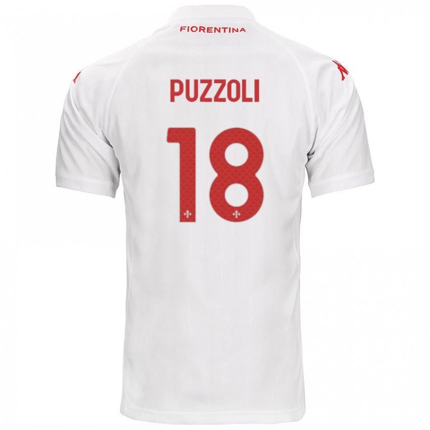 Bambino Maglia Giorgio Puzzoli #18 Bianco Kit Gara Away 2024/25 Maglietta