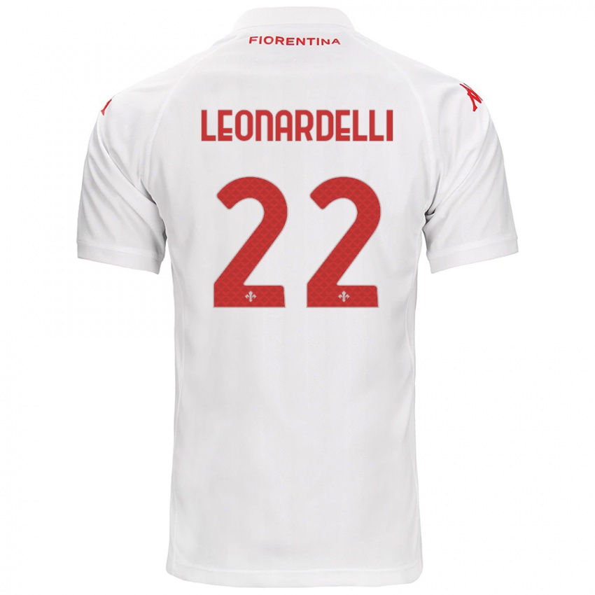 Bambino Maglia Pietro Leonardelli #22 Bianco Kit Gara Away 2024/25 Maglietta