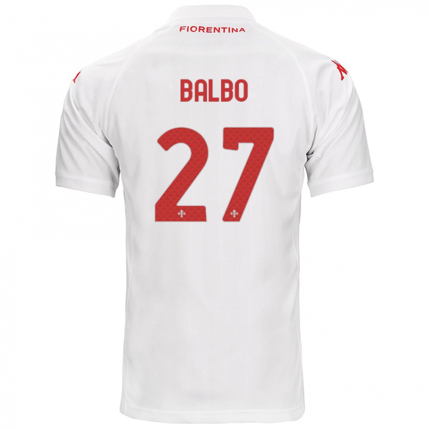 Bambino Maglia Luis Balbo #27 Bianco Kit Gara Away 2024/25 Maglietta