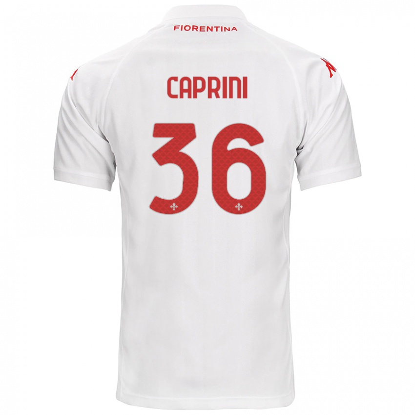 Bambino Maglia Maat Daniel Caprini #36 Bianco Kit Gara Away 2024/25 Maglietta