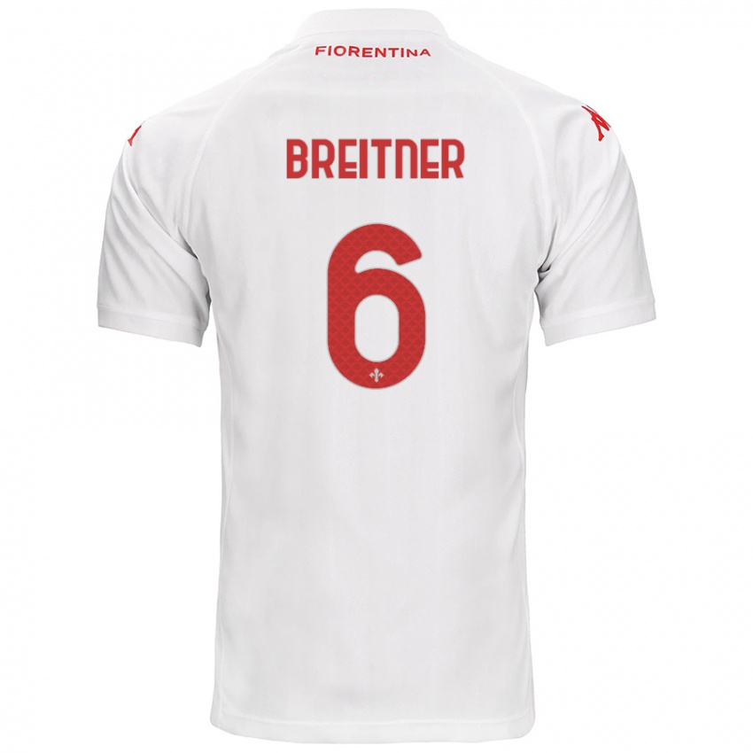 Bambino Maglia Stephanie Breitner #6 Bianco Kit Gara Away 2024/25 Maglietta