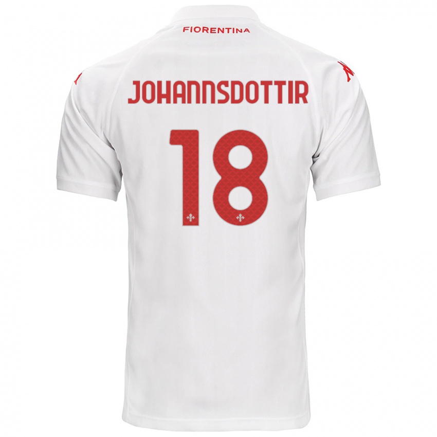 Bambino Maglia Alexandra Jóhannsdóttir #18 Bianco Kit Gara Away 2024/25 Maglietta